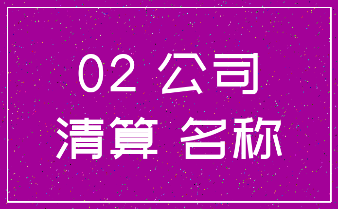 02 公司_清算 名称