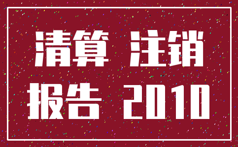 清算 注销_报告 2010