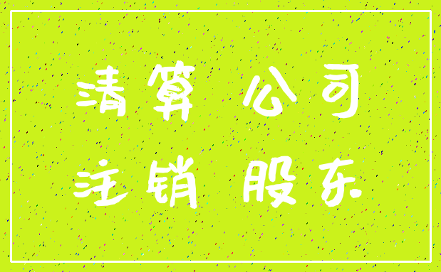 清算 公司_注销 股东