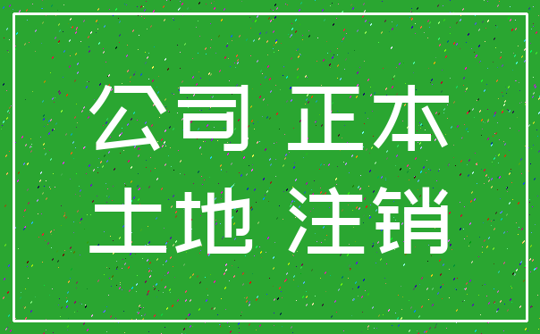 公司 正本_土地 注销