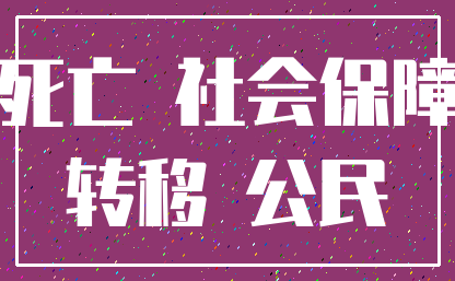 死亡 社会保障_转移 公民