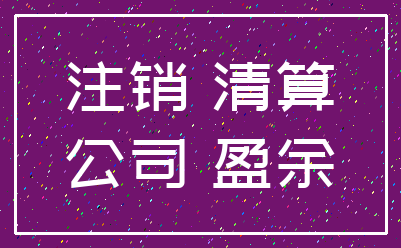 注销 清算_公司 盈余