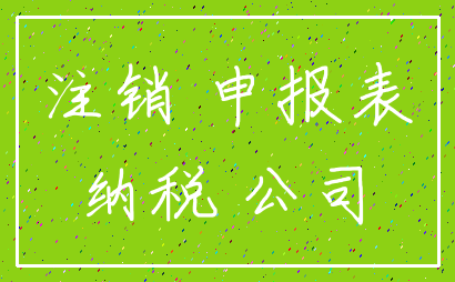 注销 申报表_纳税 公司