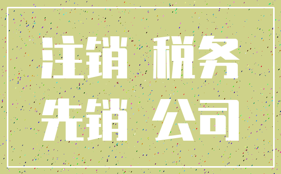 注销 税务_先销 公司