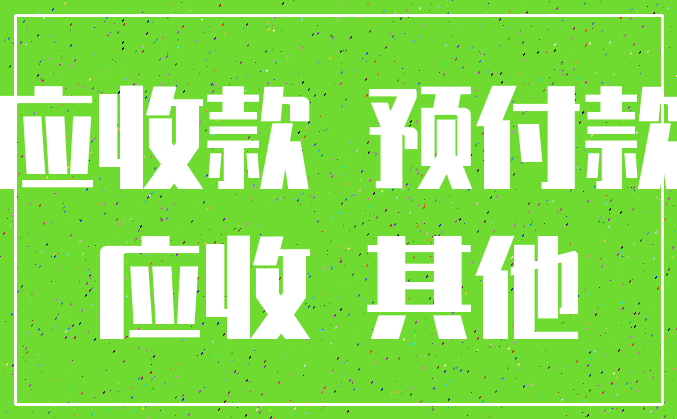应收款 预付款_应收 其他