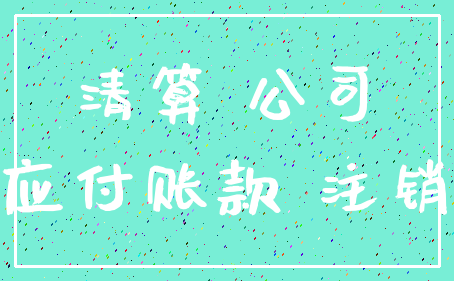 清算 公司_应付账款 注销