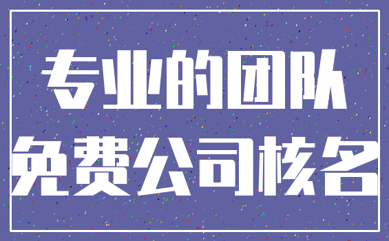 专业的团队_免费公司核名