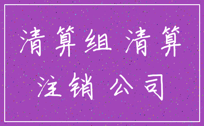 清算组 清算_注销 公司