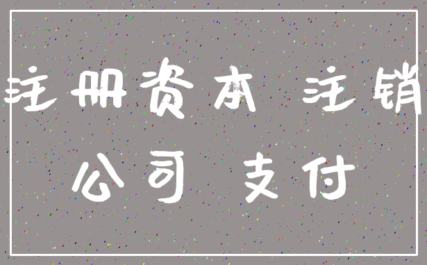 注册资本 注销_公司 支付
