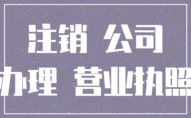 注销 公司_办理 营业执照