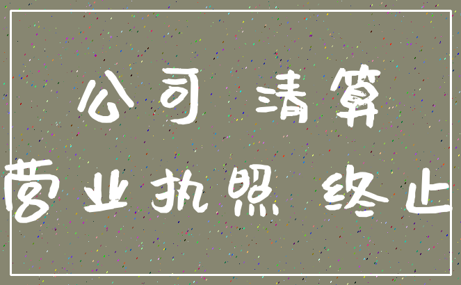 公司 清算_营业执照 终止