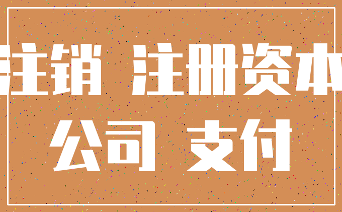 注销 注册资本_公司 支付