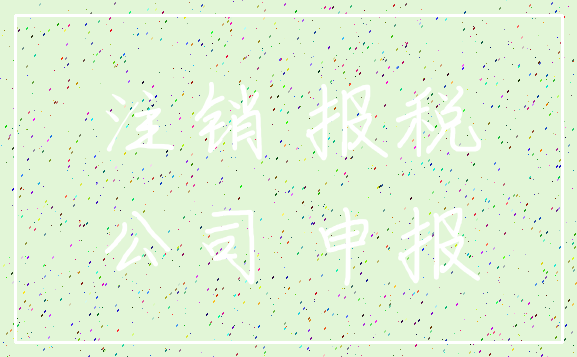 注销 报税_公司 申报