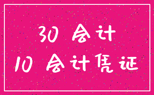 30 会计_10 会计凭证