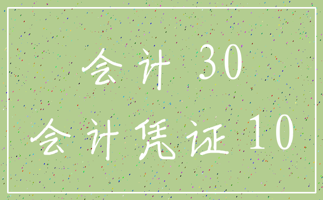 会计 30_会计凭证 10