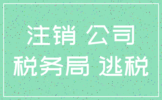 注销 公司_税务局 逃税