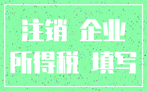 注销 企业_所得税 填写