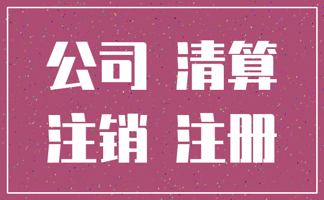 公司 清算_注销 注册