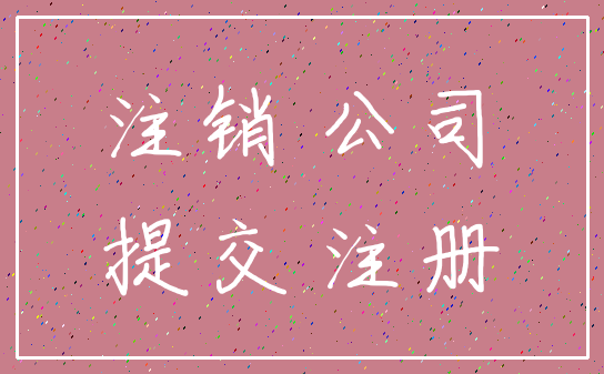 注销 公司_提交 注册