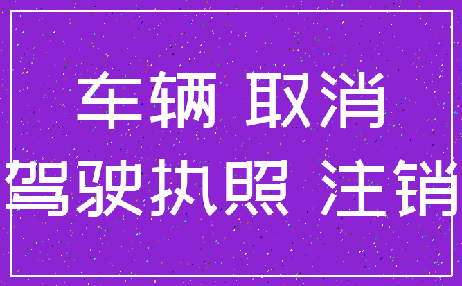 车辆 取消_驾驶执照 注销