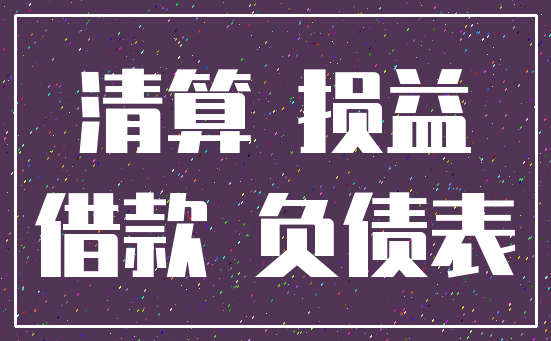 清算 损益_借款 负债表