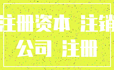 注册资本 注销_公司 注册