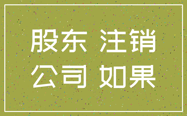 股东 注销_公司 如果