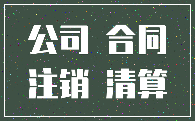公司 合同_注销 清算