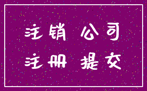 注销 公司_注册 提交