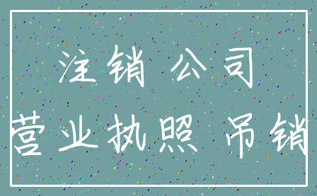 注销 公司_营业执照 吊销
