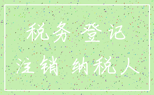 税务 登记_注销 纳税人