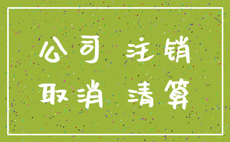 公司 注销_取消 清算