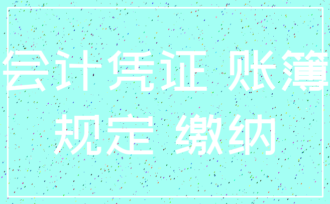 会计凭证 账簿_规定 缴纳