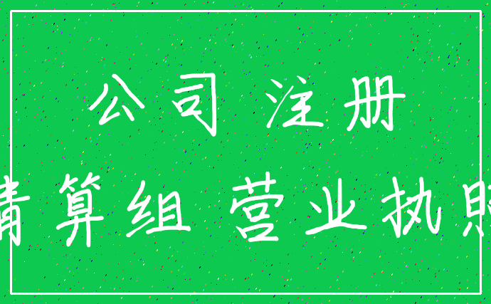 公司 注册_清算组 营业执照