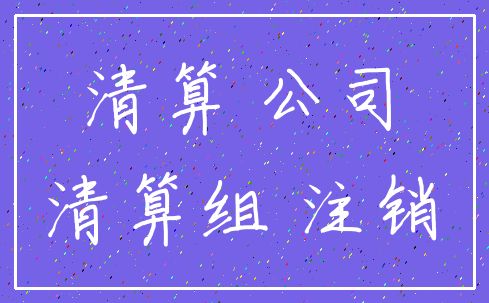 清算 公司_清算组 注销