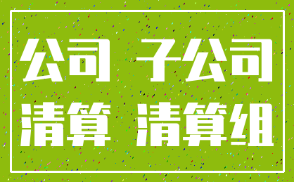 公司 子公司_清算 清算组