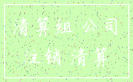 清算组 公司_注销 清算