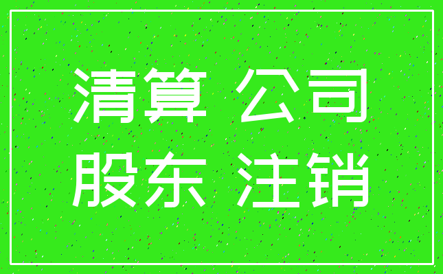 清算 公司_股东 注销