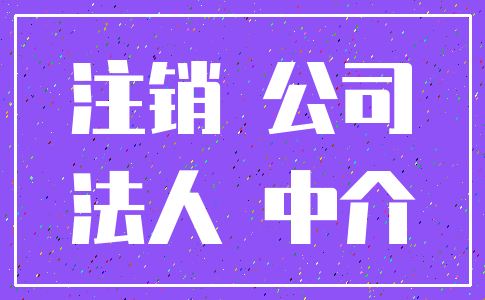注销 公司_法人 中介