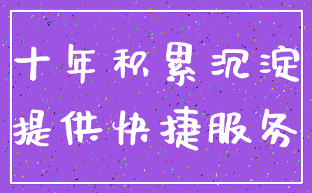 十年积累沉淀_提供快捷服务