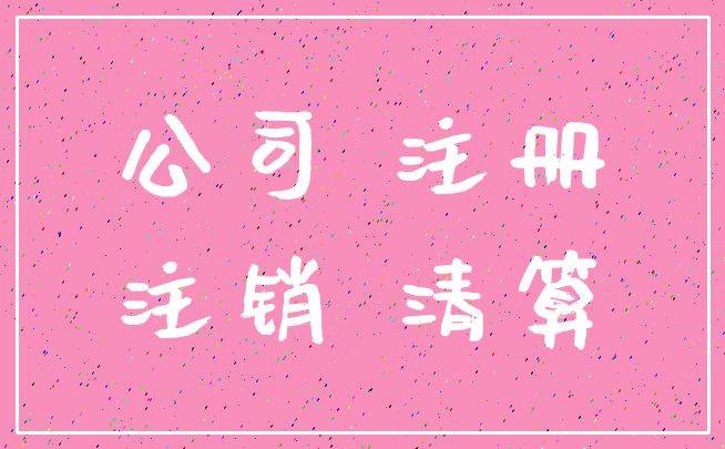 公司 注册_注销 清算