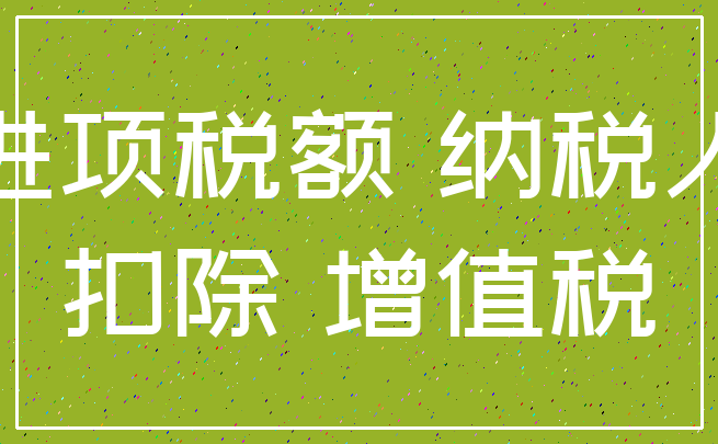 进项税额 纳税人_扣除 增值税