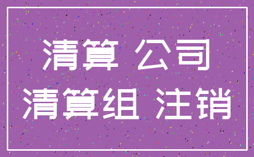 清算 公司_清算组 注销
