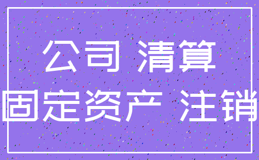 公司 清算_固定资产 注销