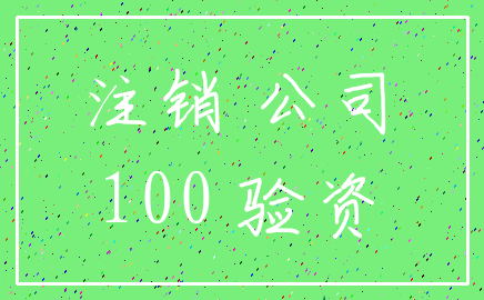 注销 公司_100 验资