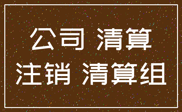 公司 清算_注销 清算组