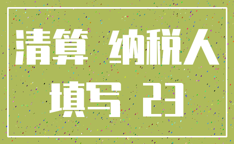清算 纳税人_填写 23