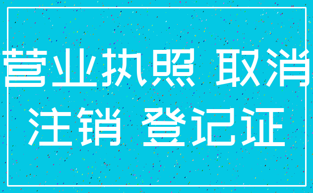 营业执照 取消_注销 登记证