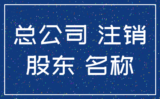 总公司 注销_股东 名称