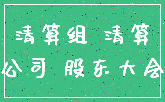 清算组 清算_公司 股东大会
